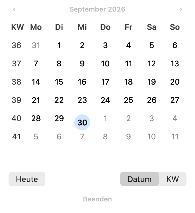 Dailumo Kalenderansicht auf dem Mac