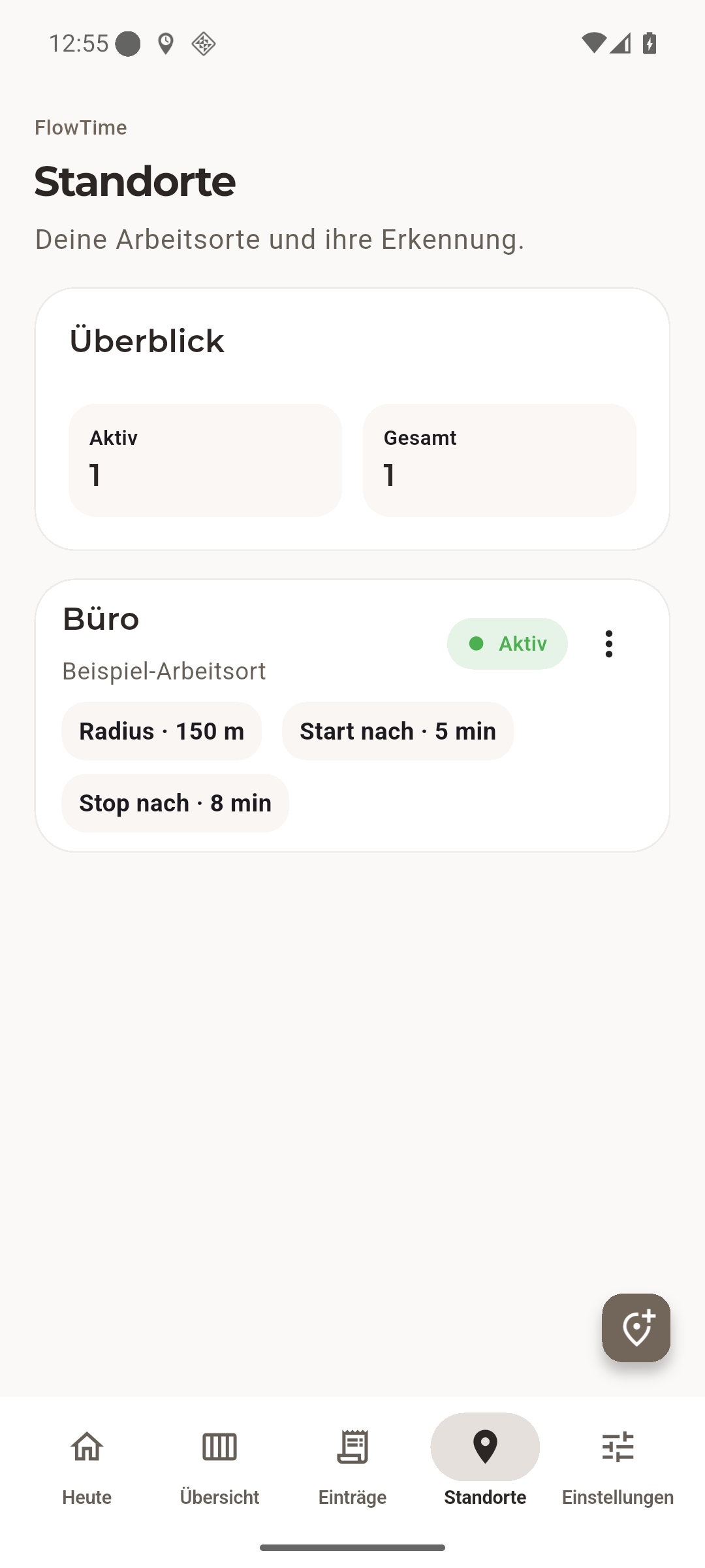 FlowTime Arbeitsorte und Standortlogik